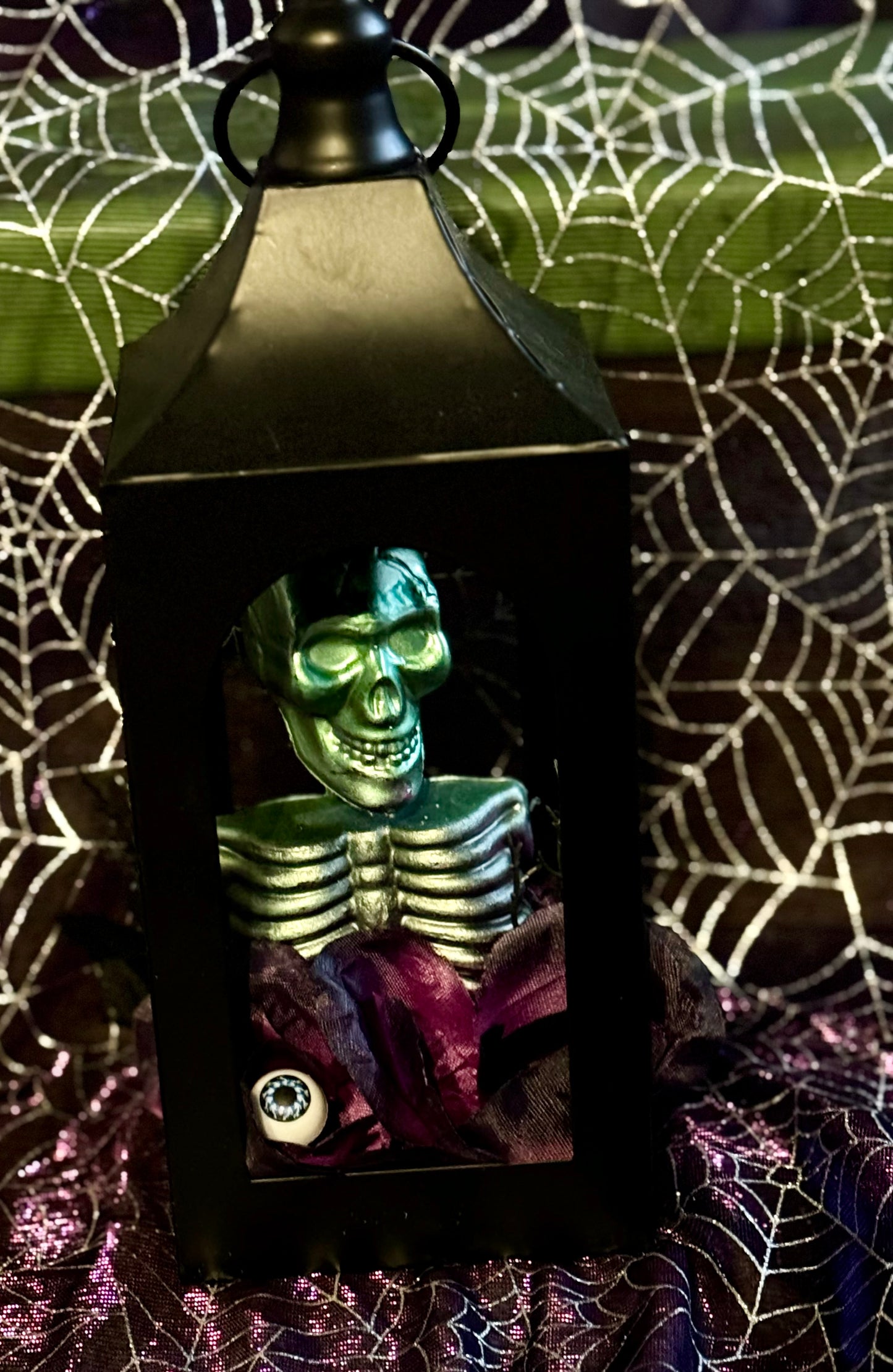 Green and Purple Skeleton Lantern