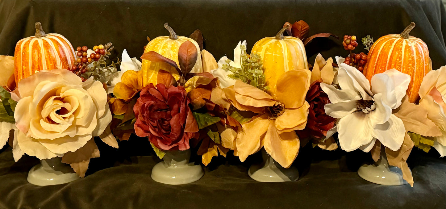 Autumn Pumpkin & Floral Decor Pieces